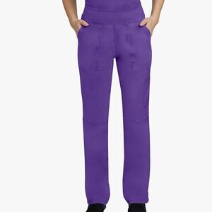 Healing Hands Scrubs Pants 5 Pocket Purple Label Cargo Tori Yoga Size XL Grape